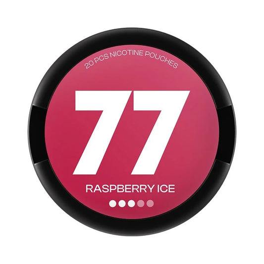 77 Raspberry 10,4 mg Slim malinové nikotinové sáčky se šťavnatou sladkokyselou berry příchutí, balení 20 sáčků