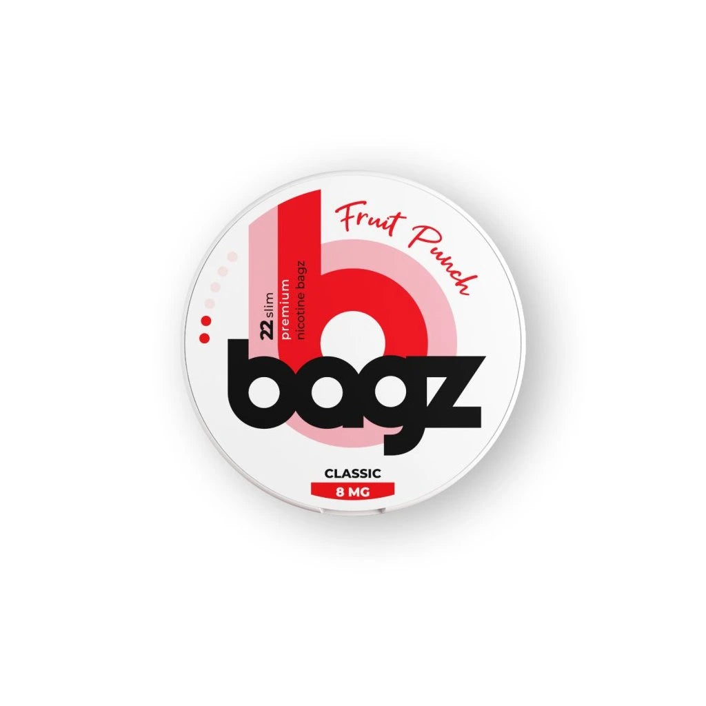 BAGZ Fruit Punch 8mg nikotinové sáčky ovocný mix tropické ovoce slim balení 22 kusů