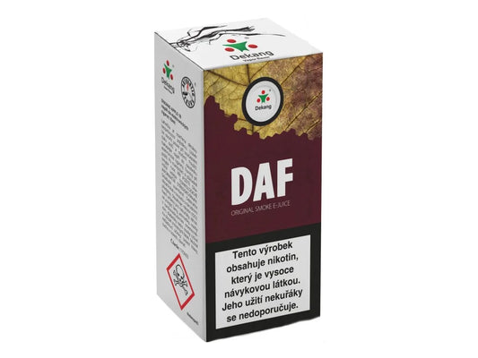 Dekang DAF 10 ml tabákový e-liquid s klasickým nikotinem, poměr 30 VG / 70 PG, varianty 3 až 18 mg/ml