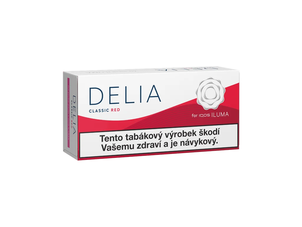 DELIA Classic Red karton – tabákové náplně pro IQOS ILUMA s plnou praženou tabákovou chutí