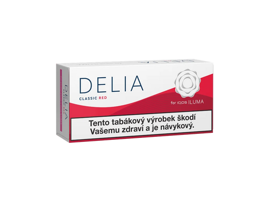 DELIA Classic Red karton – tabákové náplně pro IQOS ILUMA s plnou praženou tabákovou chutí