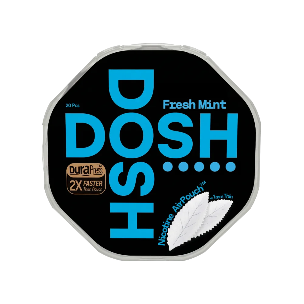 DOSH Fresh Mint Strong 9,8 mg – mentolové nikotinové sáčky 20 ks airpouch