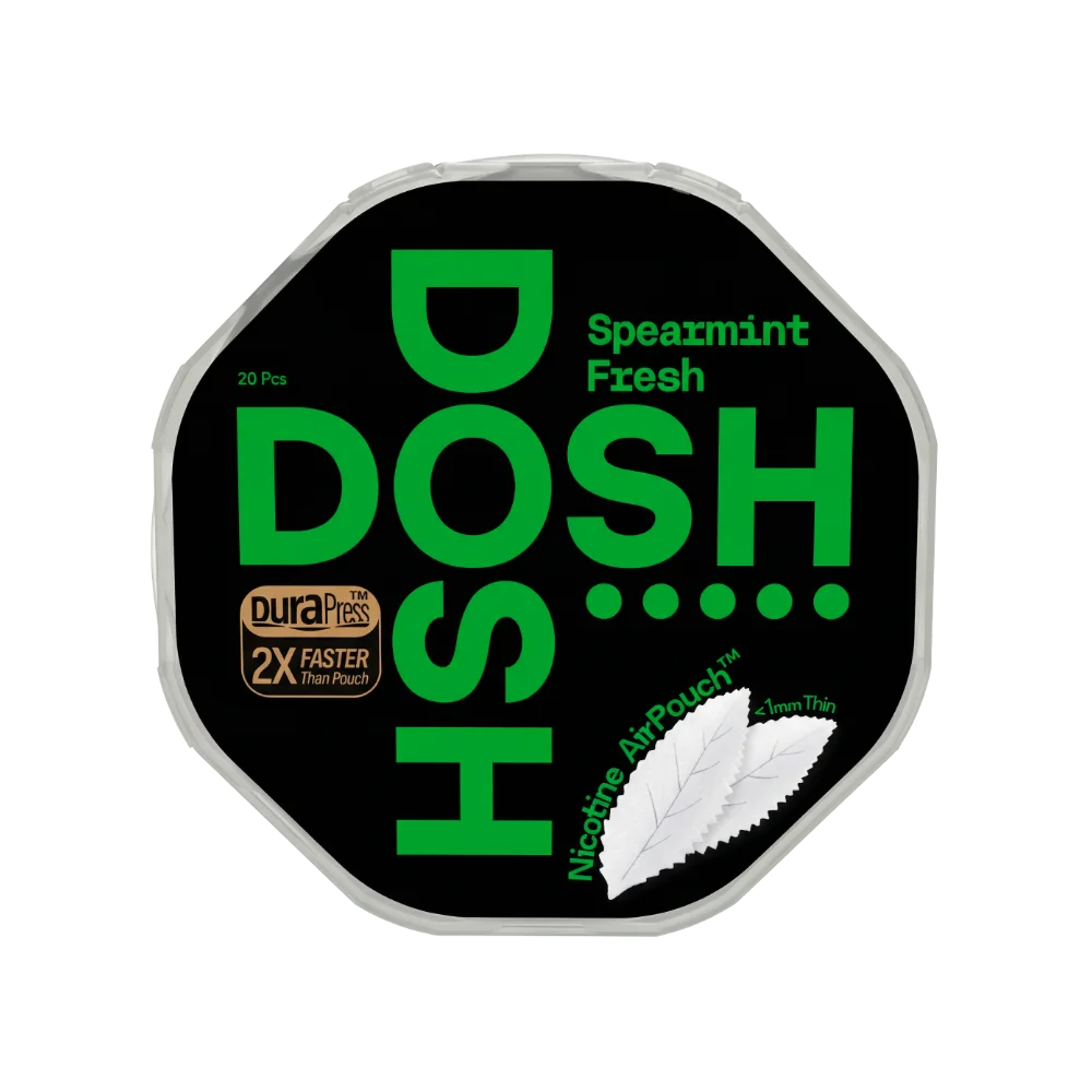 DOSH Spearmint Fresh Strong 9,8 mg – mátové nikotinové sáčky 20 ks airpouch