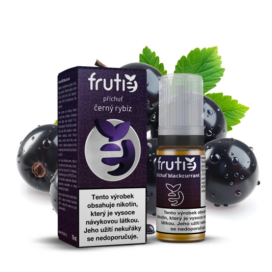 E-liquid Frutie 50/50 Blackcurrant 10 ml – náplň do elektronické cigarety s příchutí černého rybízu, bez nikotinu 0 mg/ml