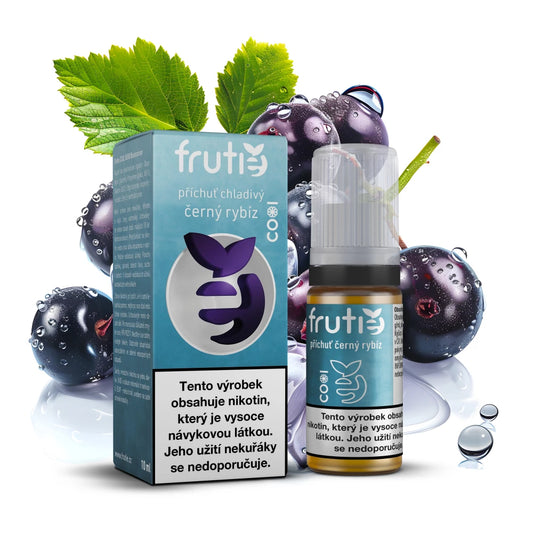 E-liquid Frutie Cool 50/50 Blackcurrant 10 ml, chladivá náplň s příchutí černého rybízu bez nikotinu 0mg