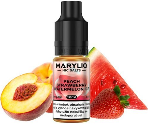 E-liquid Maryliq Peach Strawberry Watermelon 20mg by Elf Bar s broskví, jahodami a vodním melounem