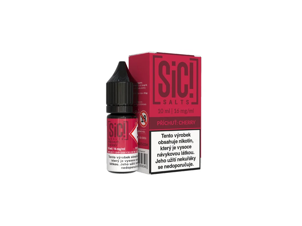 E-liquid Sic! Salts Cherry 10ml 16mg s příchutí zralých třešní a nikotinovou solí pro MTL elektronické cigarety