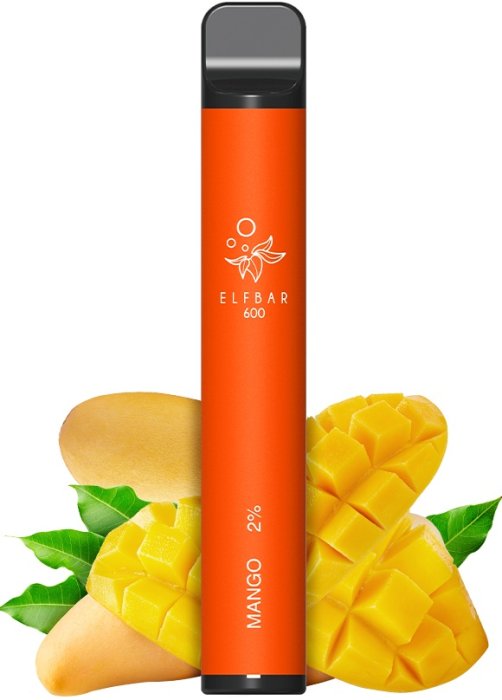 Elf Bar 600 Mango jednorázová e-cigareta 20 mg s příchutí zralého manga disposable vape 600 potahů