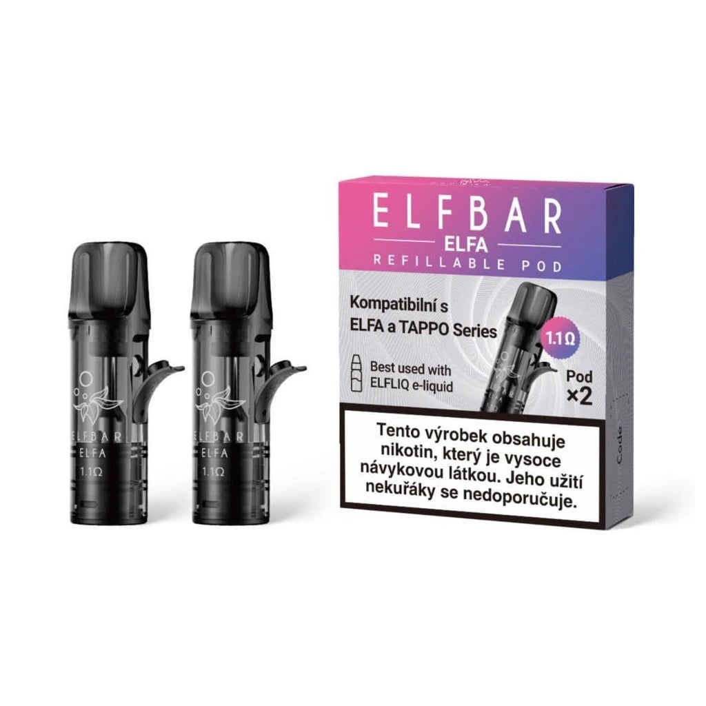 Refillable POD Elf Bar ELFA (2 pcs) 0.8 / 1.1 for ELFA and Tappo Nikotin.cz Refillable POD Elf Bar ELFA (2 pcs) 0.8 / 1.1 for ELFA and Tappo Nikotin.cz