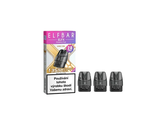 ELFBAR ELFX POD V2.0 Cartridge 0.6ohm 3Pack – náhradní cartridge 2ml s Dual Mesh pro ELFX plnitelnou ecigaretu