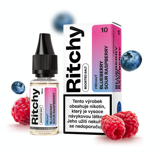 E-liquid Ritchy Salt Blueberry Sour Raspberry 10 mg – borůvka a kyselá malina s nikotinovou solí