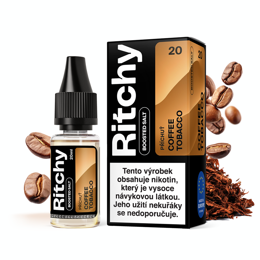 Ritchy Salt Coffee Tobacco 20 mg – e-liquid s příchutí kávy, tabáku a nikotinovou solí