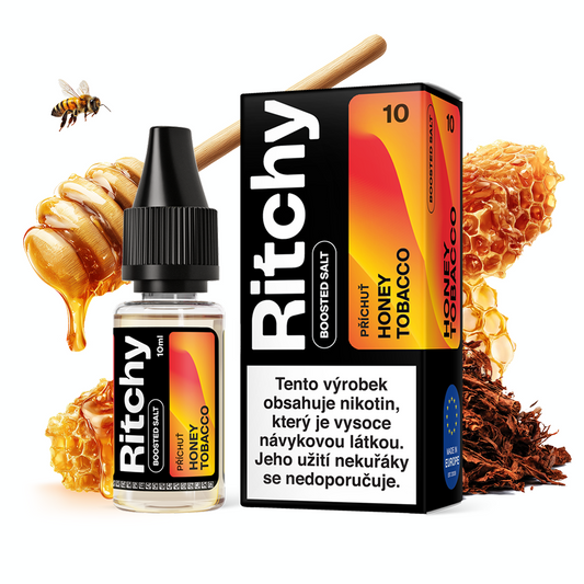 Ritchy Salt Honey Tobacco 10 mg – e-liquid s chutí tabáku, medu a bourbonu