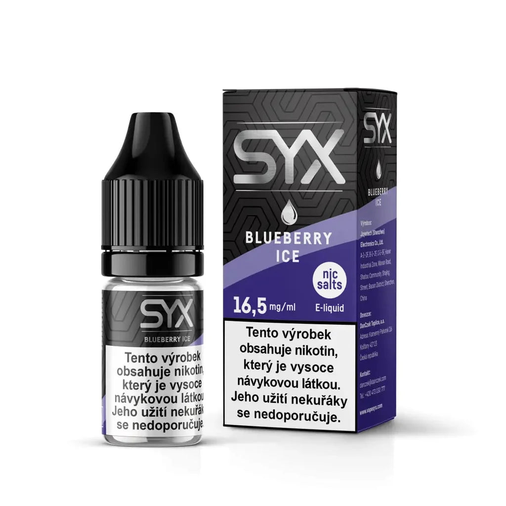 SYX Salt Blueberry Ice 10 ml s nikotinovou solí 16,5 mg – příchuť borůvek s chladivým efektem
