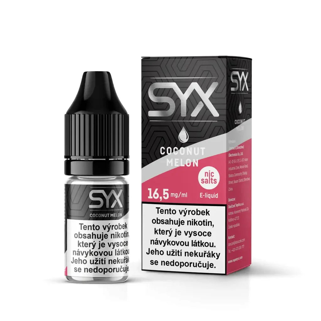 SYX Salt Coconut Melon 10 ml s nikotinovou solí 16,5 mg – příchuť krémového kokosu a sladkého žlutého melounu