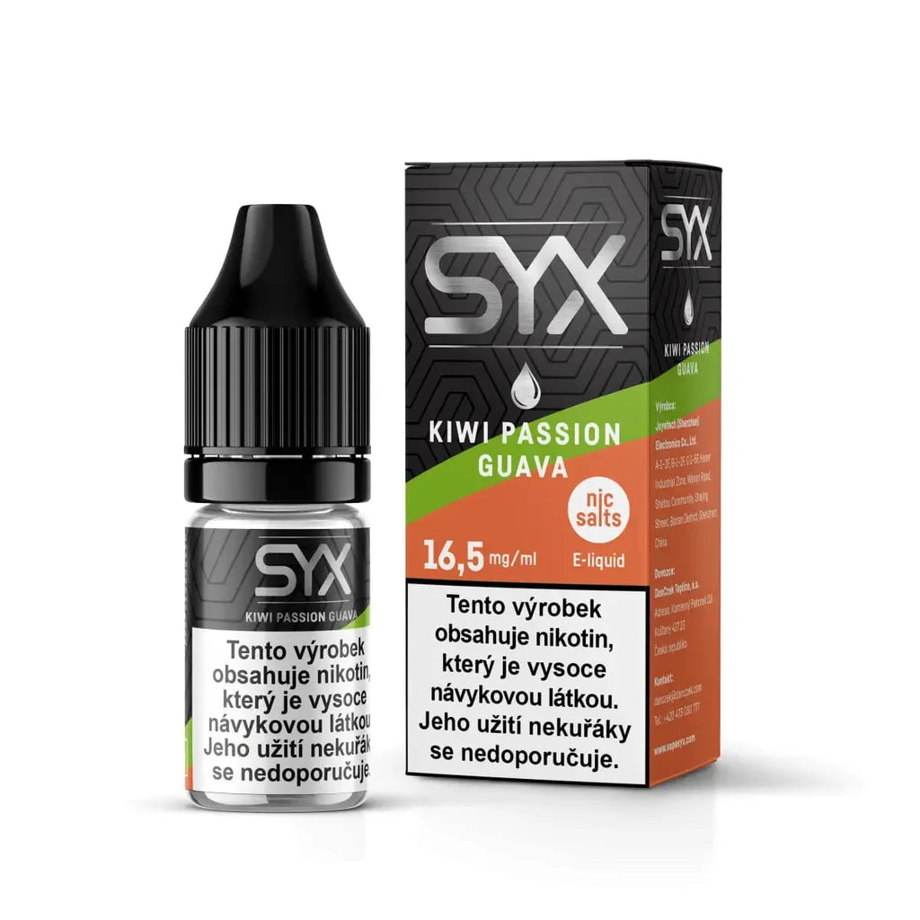 SYX Salt Kiwi Passion Guava 10 ml s nikotinovou solí 16,5 mg – příchuť kiwi, marakuji a guavy