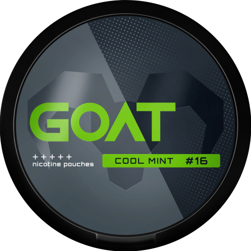 Nikotinové sáčky GOAT Cold Mint 16,4 mg/g (11,49 mg/sáček) s intenzivní chutí sladké máty a výrazným chladivým efektem. Silná varianta #16 poskytuje dlouhotrvající nikotinový účinek pro zkušené uživatele. Sáčky jsou diskrétní, vyrobené v České republice, s vyváženým a osvěžujícím profilem.