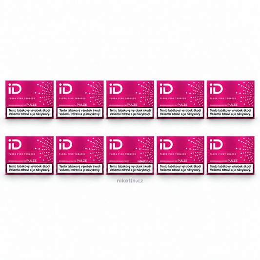 iD Flora Pink karton – 10 krabiček a 200 tabákových náplní s květinovými tóny pro Pulze