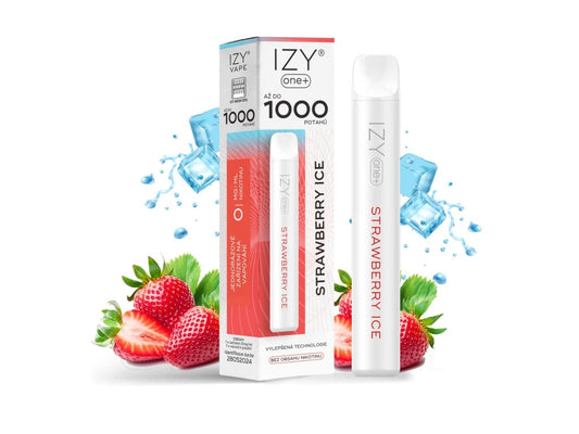 IZY ONE+ 1000 Strawberry Banana 18mg jednorázová e-cigareta s jahodou a krémovým banánem