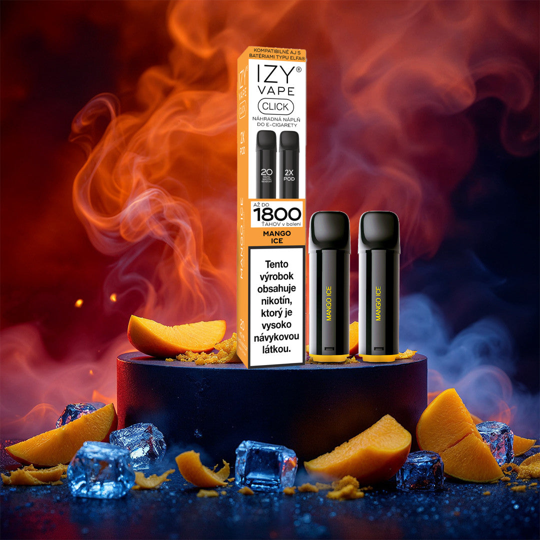 IZY VAPE CLICK Mango Ice 18 mg – balení dvou 2ml MESH PODů až na 1800 potahů