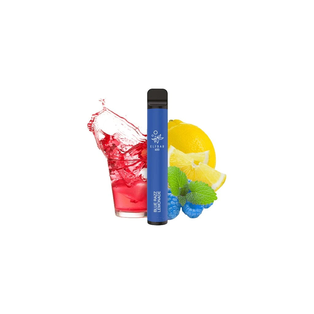 ELF BAR Blue Razz Lemonade jednorázová e-cigareta 600 potahů 20 mg citrusová ovocná příchuť