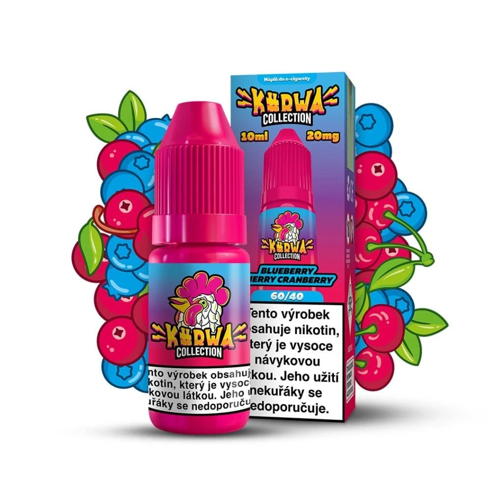 Kurwa Collection Blueberry Cherry Cranberry e-liquid 10ml 20mg nikotinová náplň pro vaping