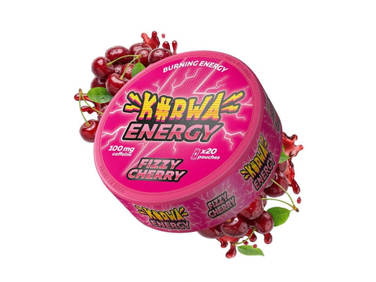 Detail kofeinového sáčku KURWA ENERGY FIZZY CHERRY