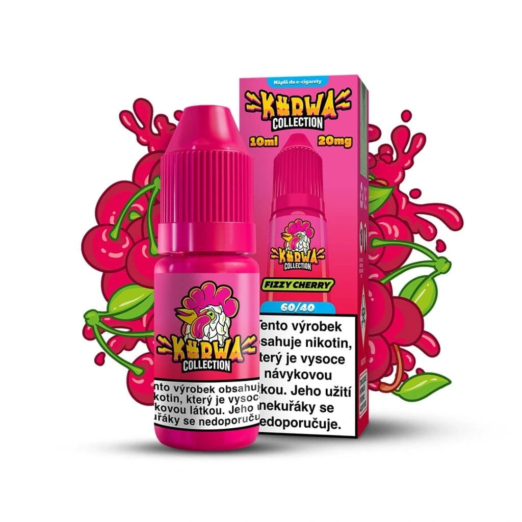 Kurwa Collection Fizzy Cherry e-liquid 10ml 20mg nikotinová náplň pro vaping