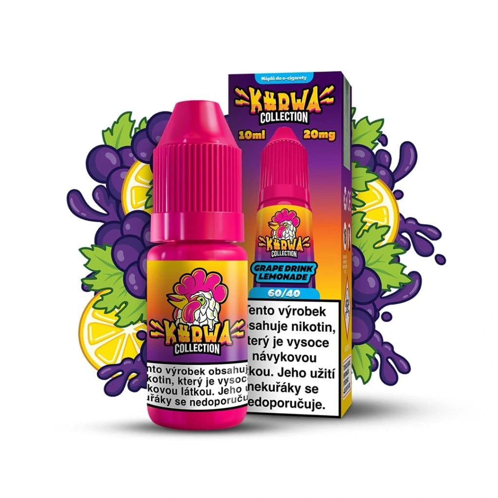Kurwa Collection Grape Drink Lemonade e-liquid 10ml 20mg nikotinová náplň pro vaping