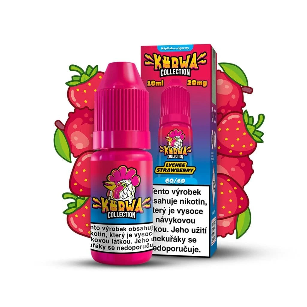 Kurwa Collection Lychee Strawberry e-liquid 10ml 20mg nikotinová náplň pro vaping