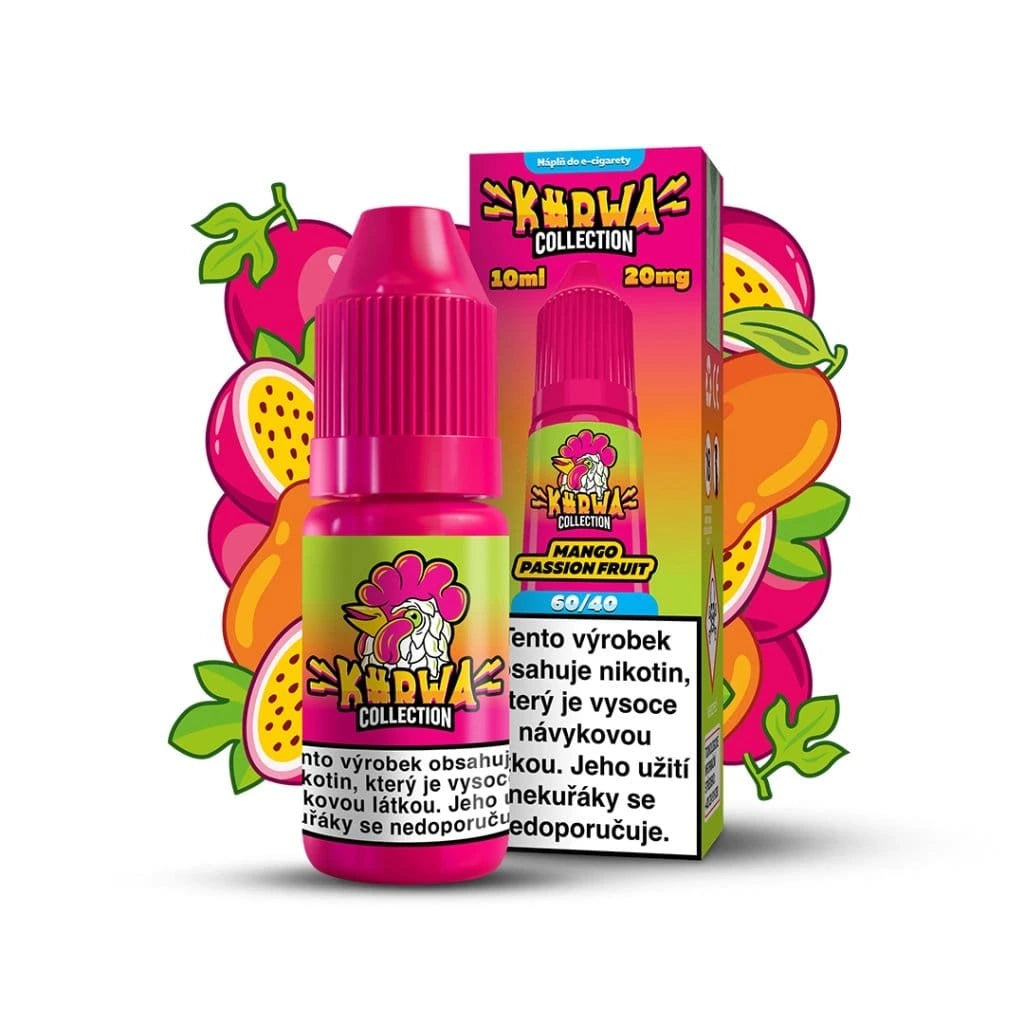 Kurwa Collection Mango Passion Fruit e-liquid 10ml 20mg nikotinová náplň pro vaping