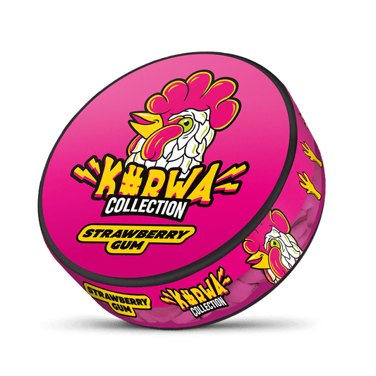 Nikotinové sáčky Kurwa Collection Strawberry Gum – jahodová žvýkačka, slim formát