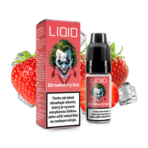 LIO LIQUID Salt Strawberry Ice e-liquid 10 ml – sladké šťavnaté jahody s jemnými sladko-kyselými tóny a osvěžujícím chladivým efektem, vhodný pro MTL i pod systémy
