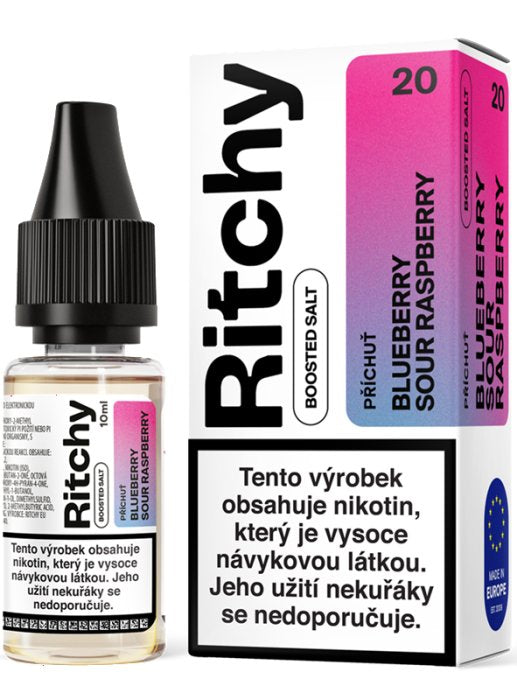 E-liquid Ritchy Salt Blueberry Sour Raspberry 10 mg – borůvka a kyselá malina s nikotinovou solí