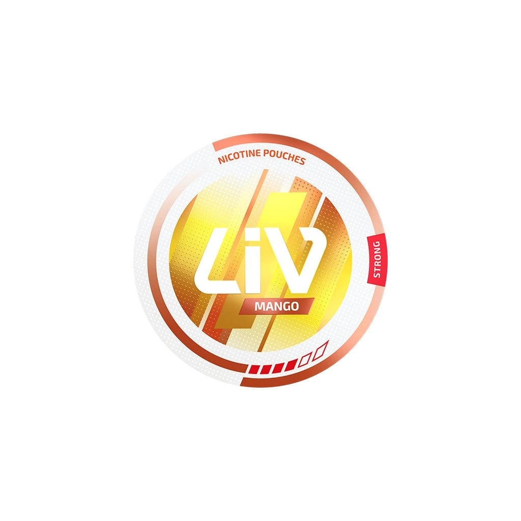 Nikotinové sáčky LIV Mango Strong s chutí manga, 9,6 mg nikotinu na sáček