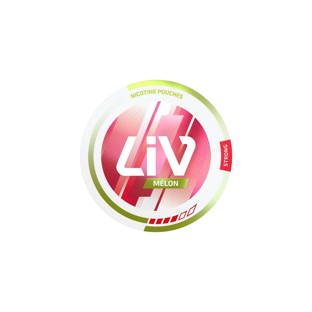 Nikotinové sáčky LIV Melon Strong s chutí melounu, 9,6 mg nikotinu na sáček