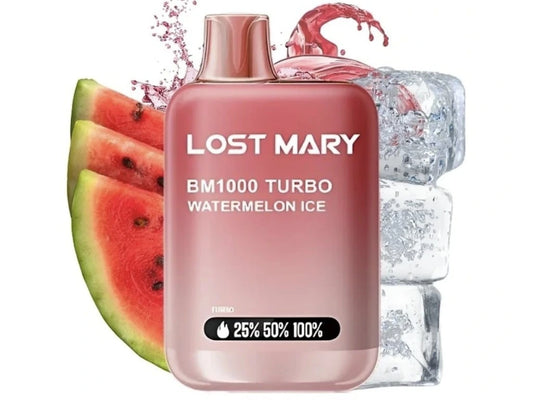 Lost Mary BM1000 Turbo Watermelon ICE jednorázová elektronická cigareta osvěžující meloun s ledovým efektem 20 mg nikotinová sůl