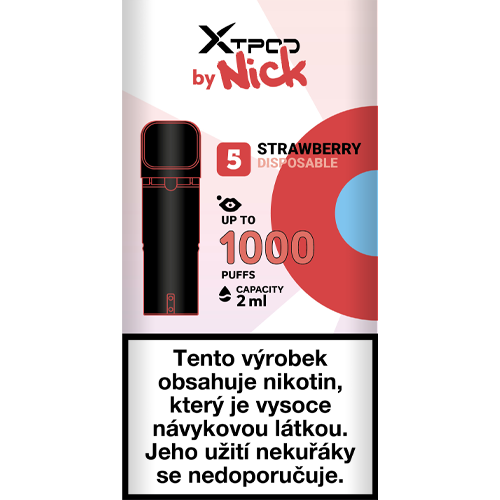 Jahodová náplň NICK X TPOD 2 ml s nikotinovou solí pro kompatibilní POD zařízení
