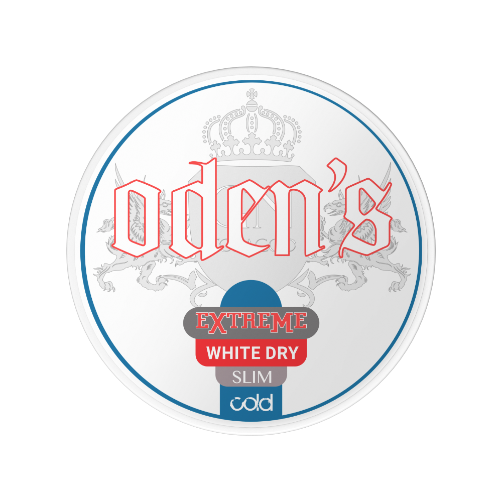 Odens Extreme Cold White Dry Slim – žvýkací tabák (snus) v slim sáčcích, mentol, slim sáčky suché