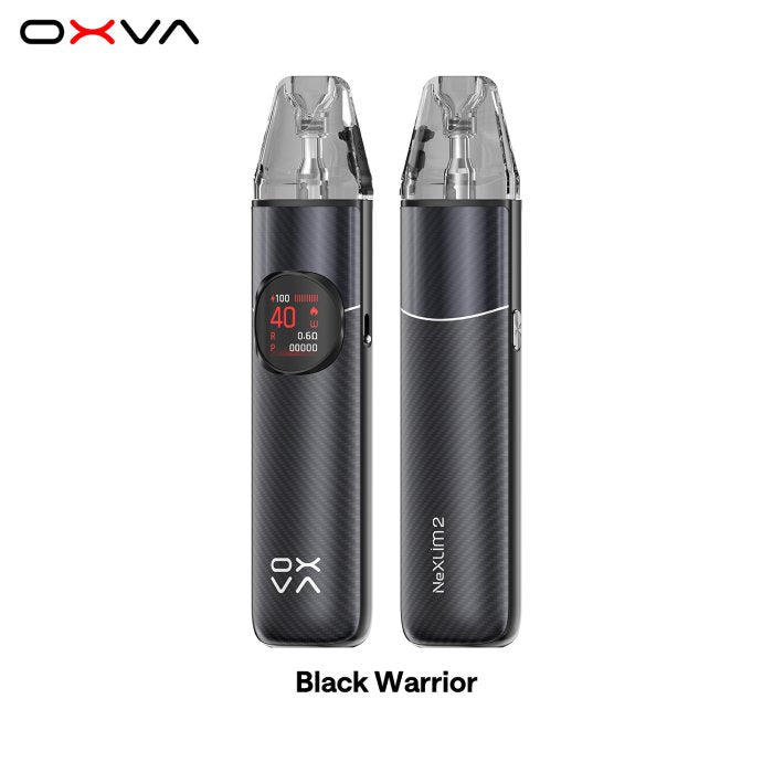 OXVA NeXLIM 2 otevřený POD systém Black Warrior s baterií 2000 mAh, výkonem až 40 W, barevným displejem a rychlým USB-C nabíjením