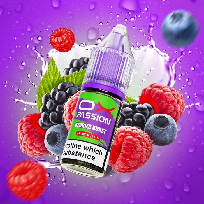 OXVA OX Passion Salts Berries Burst e-liquid 10ml 20mg – mix lesního ovoce s nikotinovou solí pro POD elektronické cigarety a MTL vaping