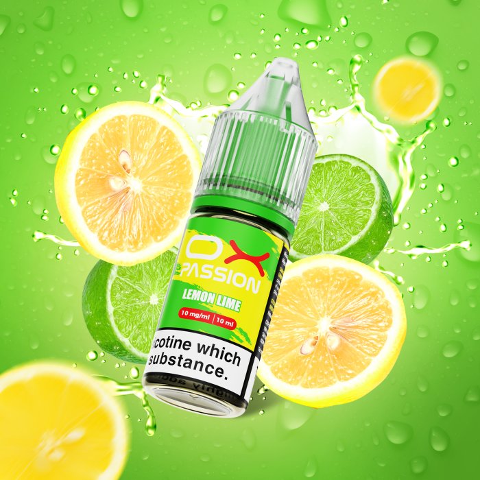 OXVA OX Passion Salts Lemon Lime e-liquid 10ml 10mg – svěží citrusová kombinace citronu a limetky s nikotinovou solí pro POD vaping