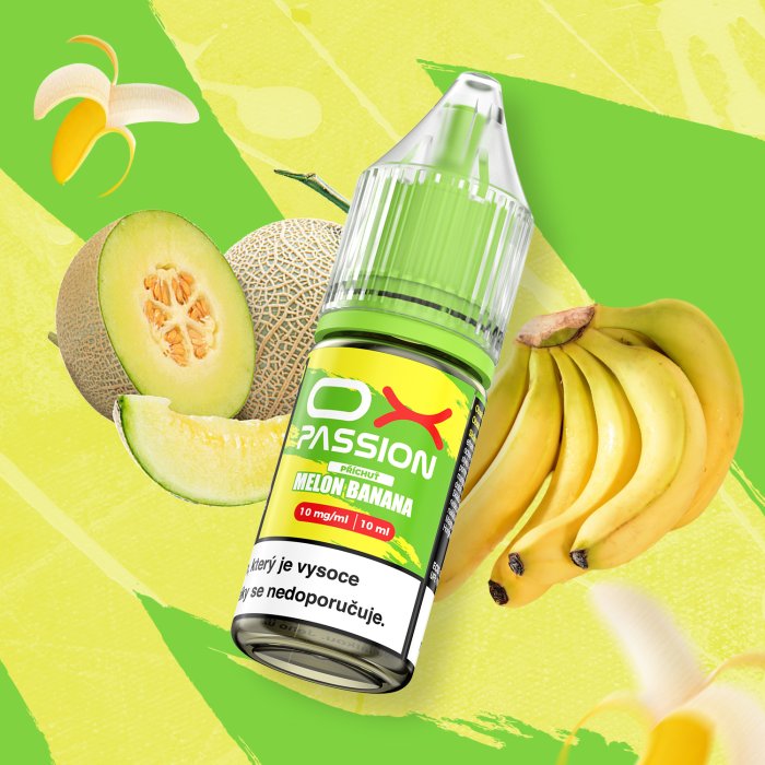 OXVA OX Passion Salts Melon Banana e-liquid 10ml 10mg – sladký meloun a banán s nikotinovou solí pro POD vape