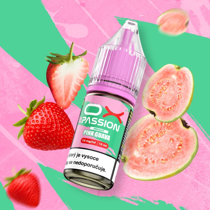 OXVA OX Passion Salts Pink Guava e-liquid 10ml 10mg – exotická růžová guava s nikotinovou solí pro POD elektronické cigarety