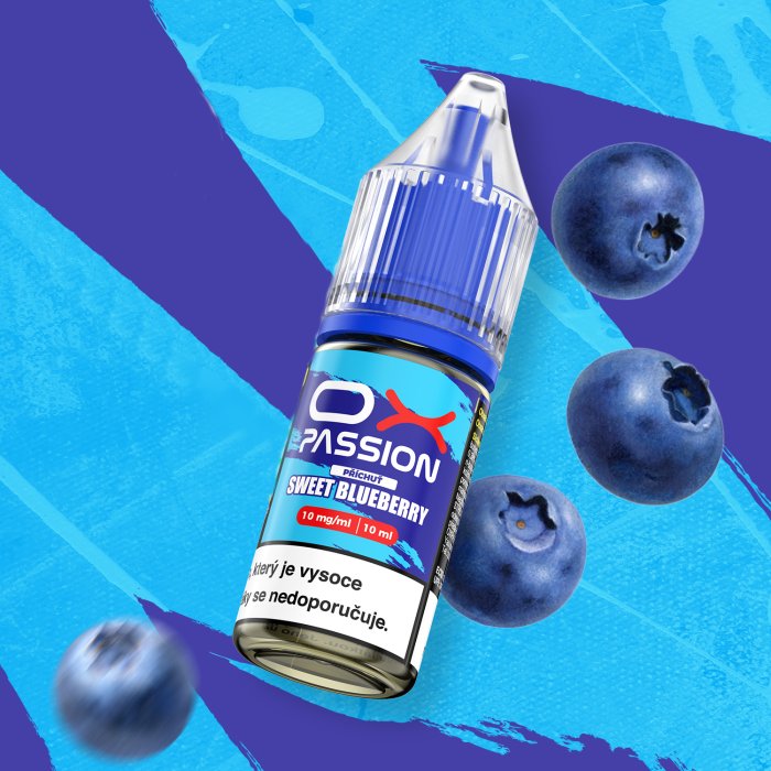 OXVA OX Passion Salts Sweet Blueberry e-liquid 10ml 20mg – sladká borůvková příchuť s nikotinovou solí pro POD elektronické cigarety