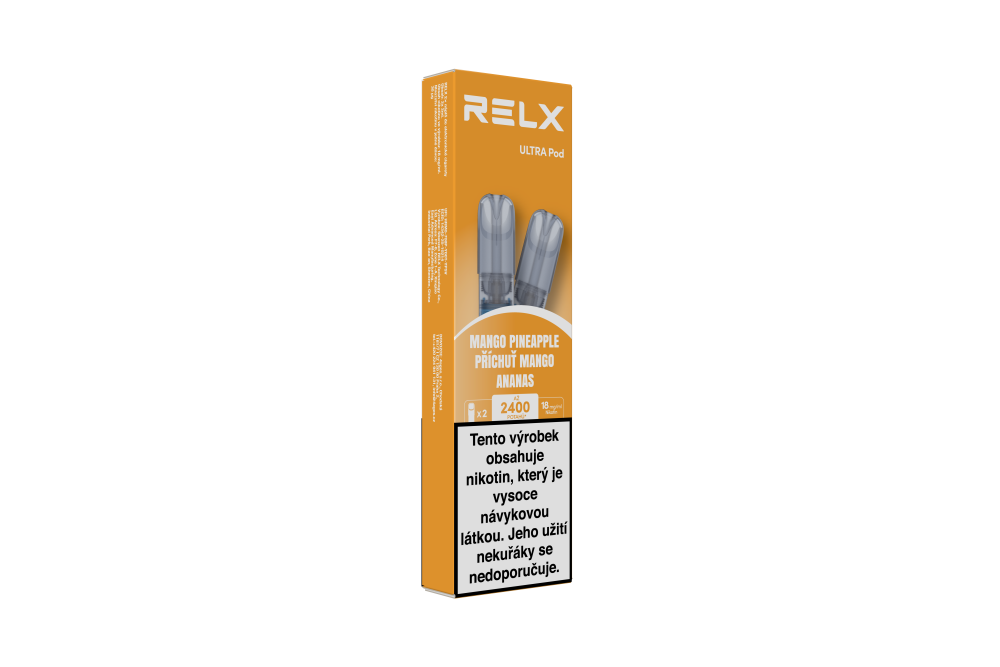 Balení RELX Ultra Pod Mango Pineapple 18 mg s mangem a ananasem