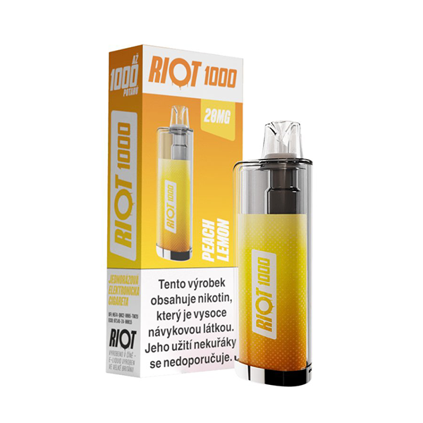 riot-1000-peachy-lemon-jednorazova-elektronicka-cigareta 20 mg nikotinu na ml