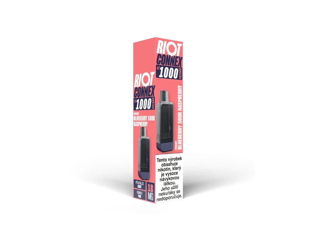 RIOT Connex 1000 Pod Blueberry Sour Raspberry 18 mg s příchutí borůvky a kyselé maliny
