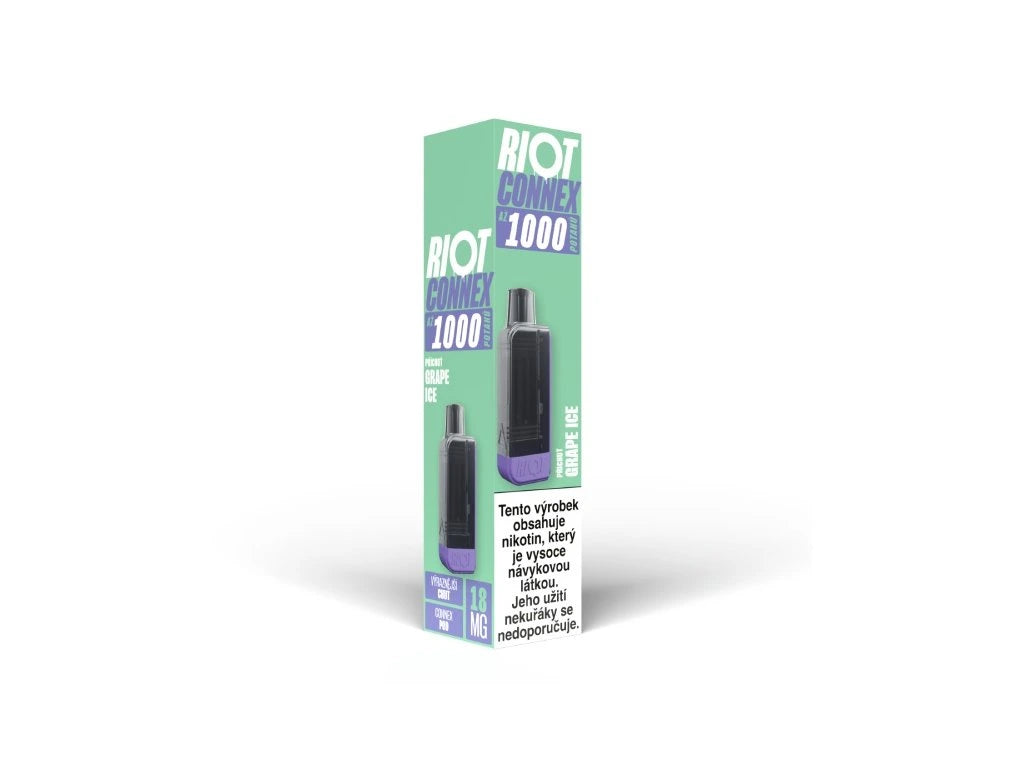 RIOT Connex 1000 Pod Grape Ice 18 mg s příchutí hroznů a ledového efektu