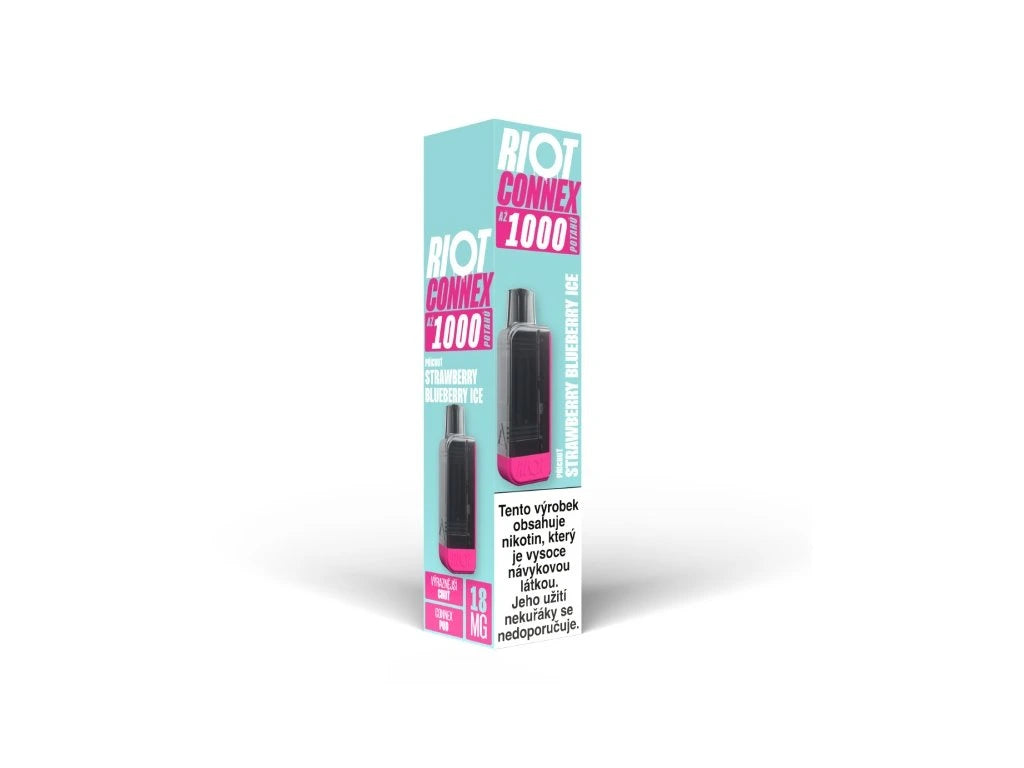 RIOT Connex 1000 Pod Strawberry Blueberry Ice 18 mg s příchutí jahody, borůvky a ledového efektu
